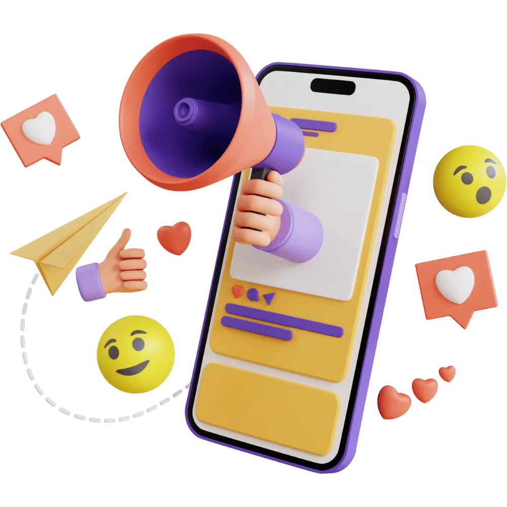 Social media marketing process illustration